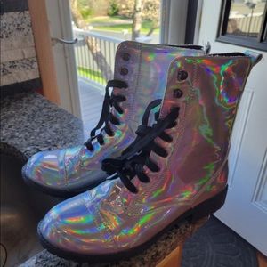 Iridescent Combat Boots